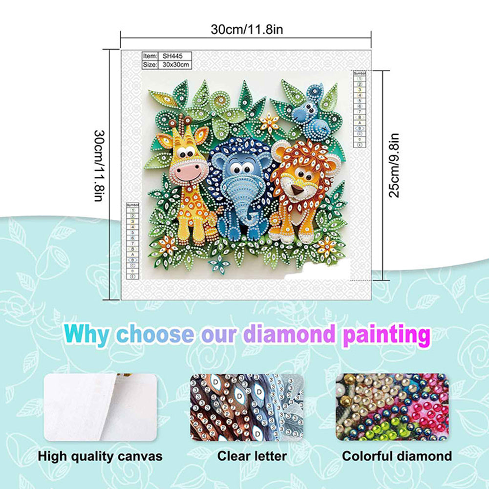Paper Quilling Lion - Special Shaped Drill Diamond Painting 30*30CM