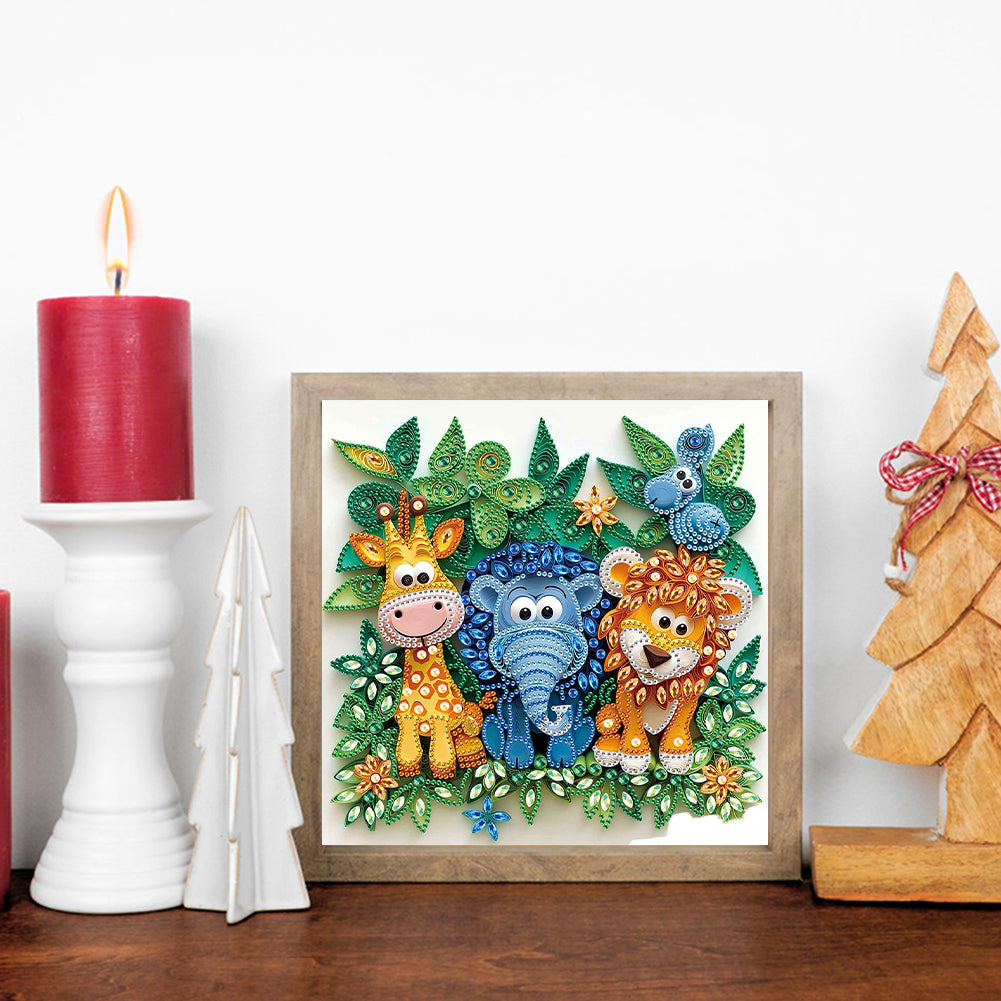 Paper Quilling Lion - Special Shaped Drill Diamond Painting 30*30CM