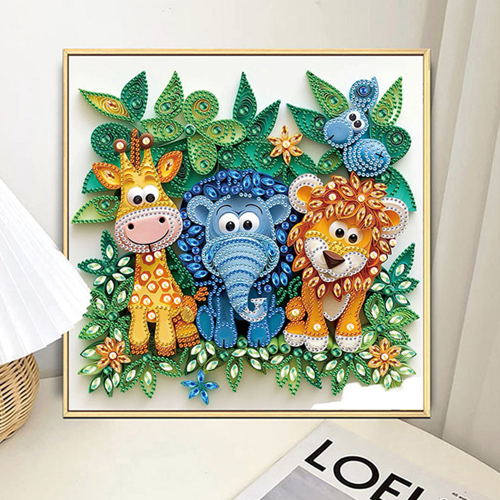 Paper Quilling Lion - Special Shaped Drill Diamond Painting 30*30CM