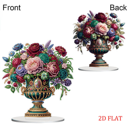 2D Flat Vase DIY Desktop Diamond Art Kits Diamond Painting Desktop Ornaments Kit