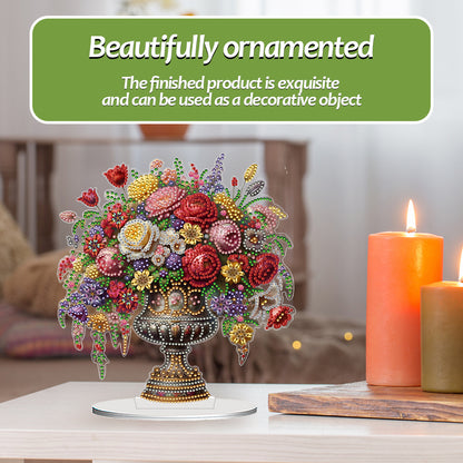 2D Flat Vase DIY Desktop Diamond Art Kits Diamond Painting Desktop Ornaments Kit