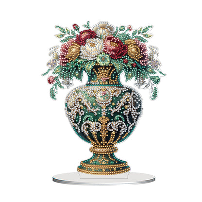 2D Flat Vase DIY Desktop Diamond Art Kits Diamond Painting Desktop Ornaments Kit