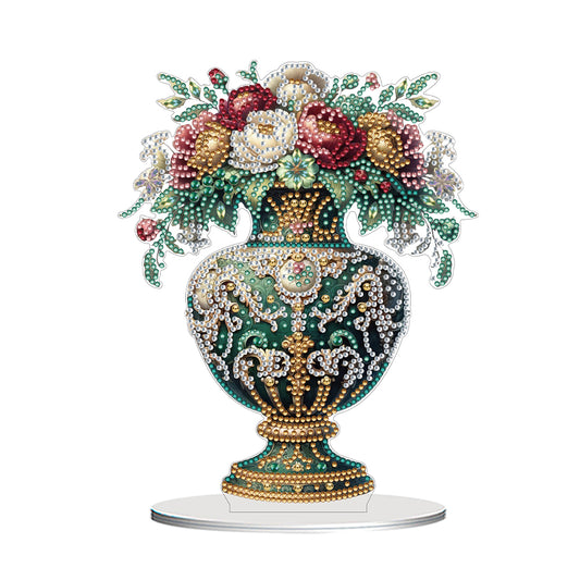 2D Flat Vase DIY Desktop Diamond Art Kits Diamond Painting Desktop Ornaments Kit