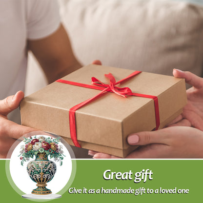 2D Flat Vase DIY Desktop Diamond Art Kits Diamond Painting Desktop Ornaments Kit