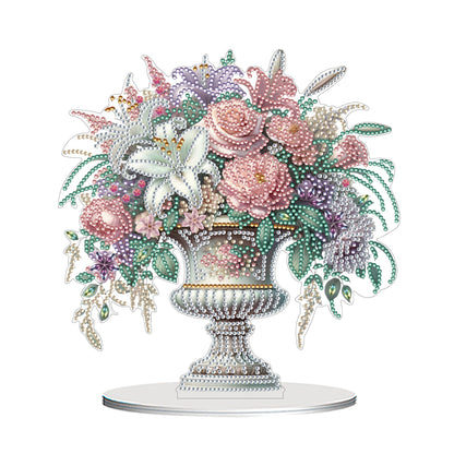 2D Flat Vase DIY Desktop Diamond Art Kits Diamond Painting Desktop Ornaments Kit