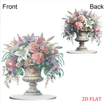 2D Flat Vase DIY Desktop Diamond Art Kits Diamond Painting Desktop Ornaments Kit