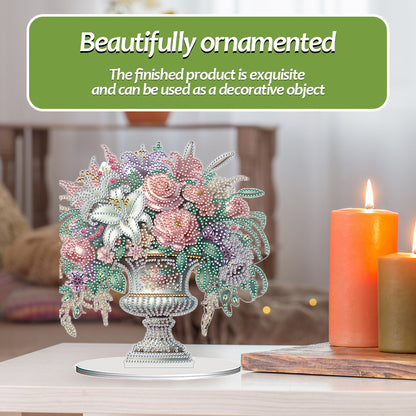 2D Flat Vase DIY Desktop Diamond Art Kits Diamond Painting Desktop Ornaments Kit