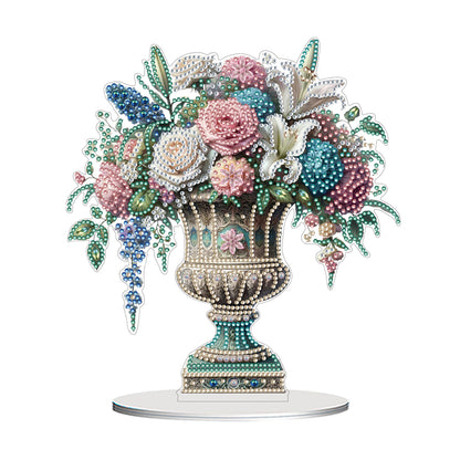 2D Flat Vase DIY Desktop Diamond Art Kits Diamond Painting Desktop Ornaments Kit