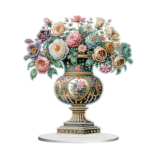 2D Flat Vase DIY Desktop Diamond Art Kits Diamond Painting Desktop Ornaments Kit