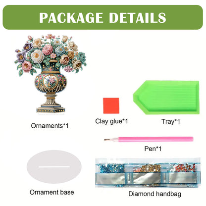 2D Flat Vase DIY Desktop Diamond Art Kits Diamond Painting Desktop Ornaments Kit