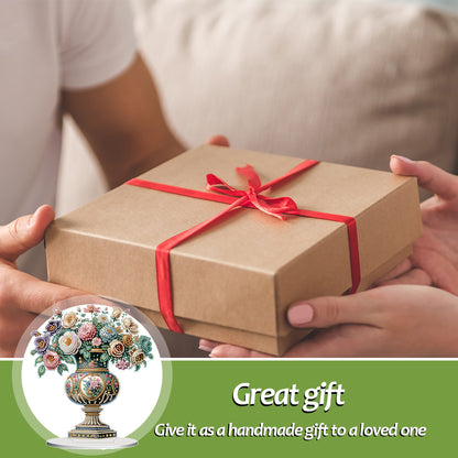 2D Flat Vase DIY Desktop Diamond Art Kits Diamond Painting Desktop Ornaments Kit