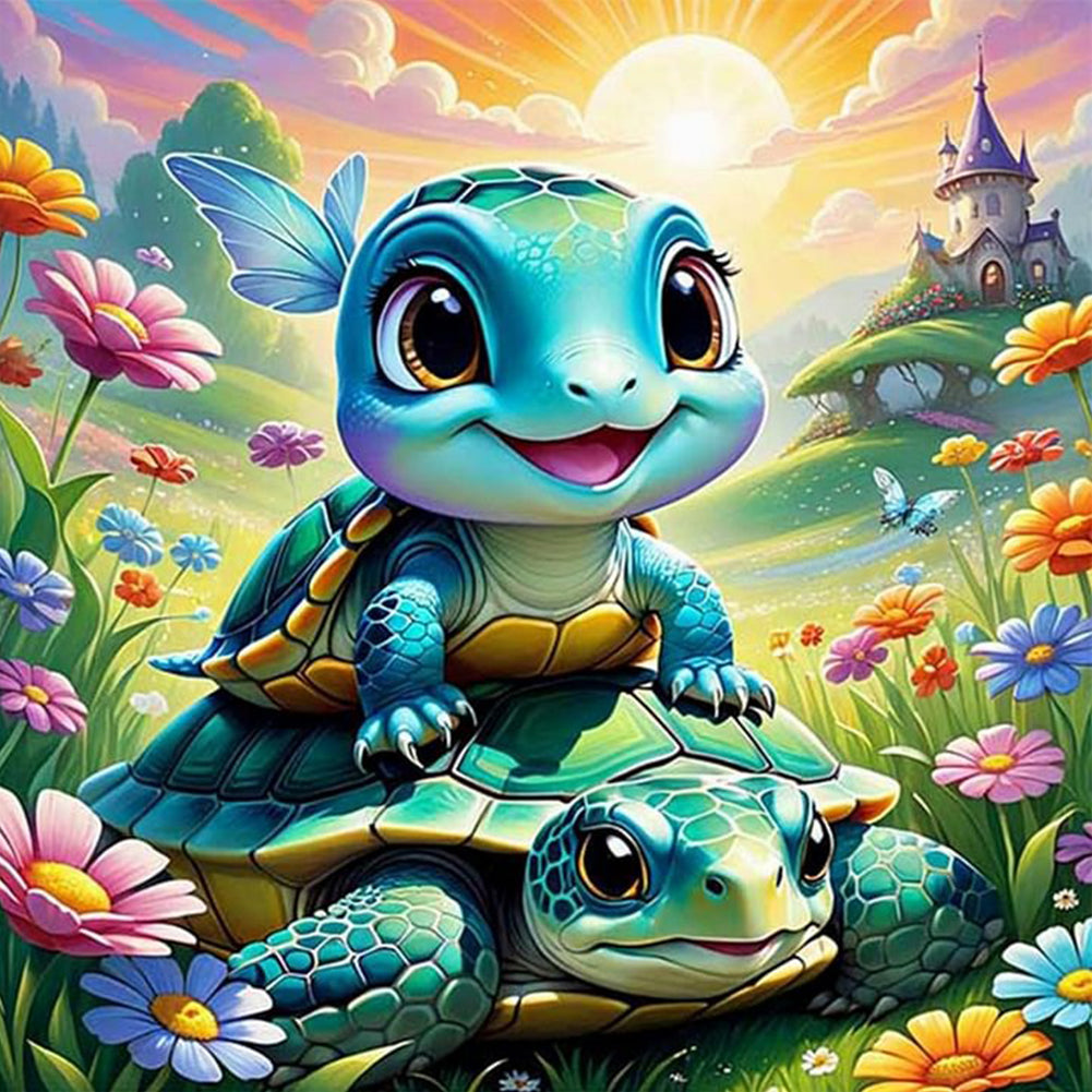 Sea Turtle - Full Round Drill Diamond Painting 30*30CM