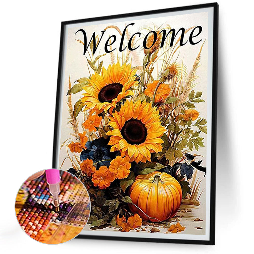 Sunflower And Pumpkin - Full Round Drill Diamond Painting 30*40CM
