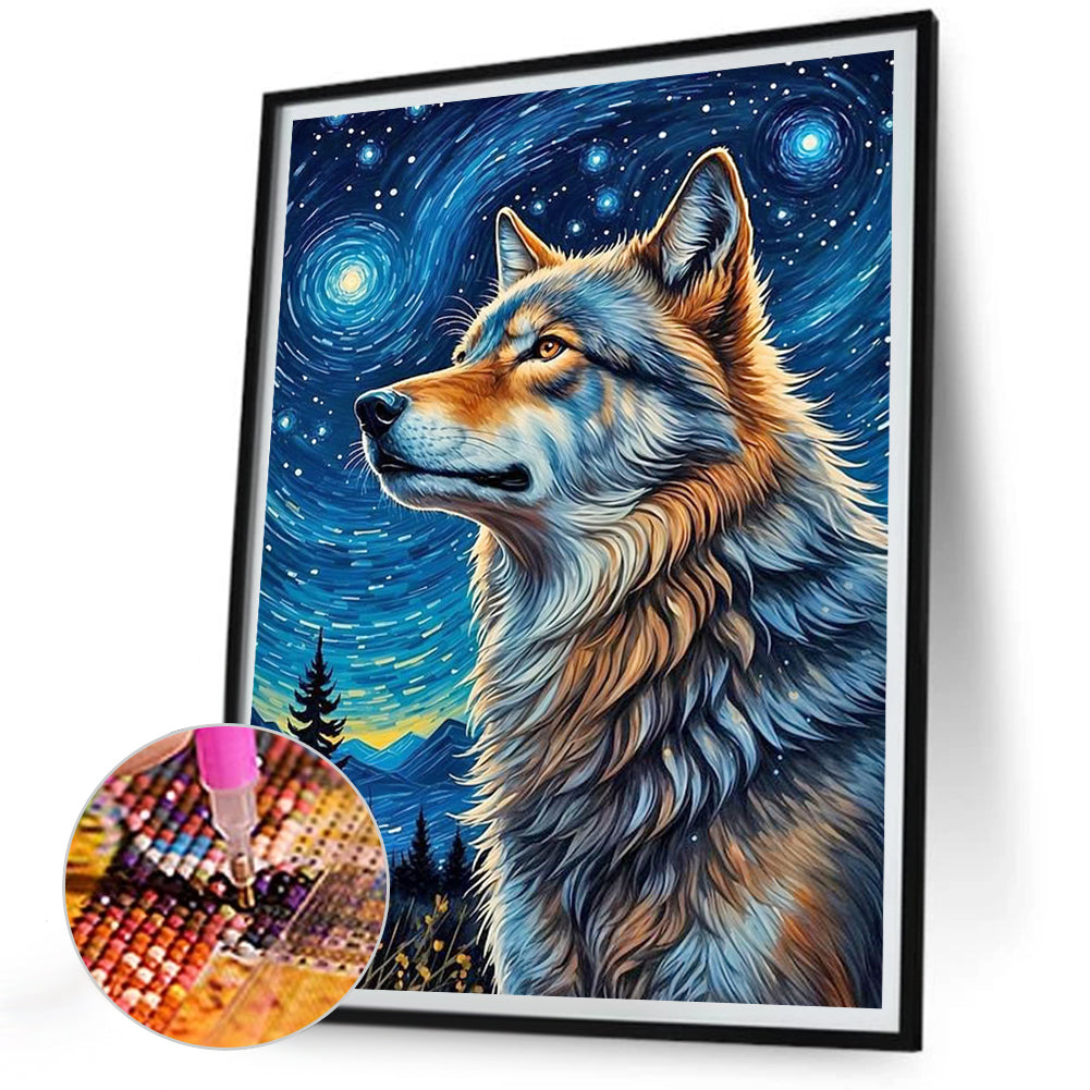 Moonlight Wolf - Full Round Drill Diamond Painting 30*40CM