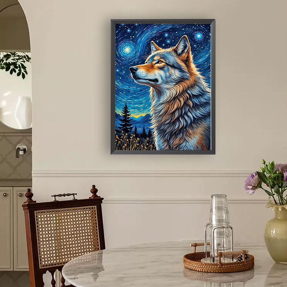 Moonlight Wolf - Full Round Drill Diamond Painting 30*40CM
