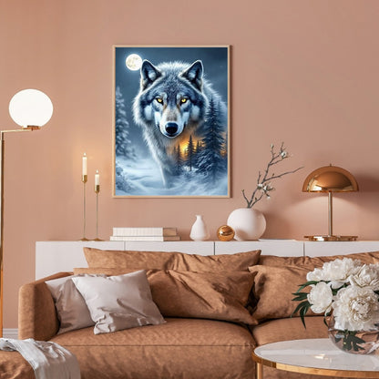 Moonlight Wolf - Full Round Drill Diamond Painting 30*40CM
