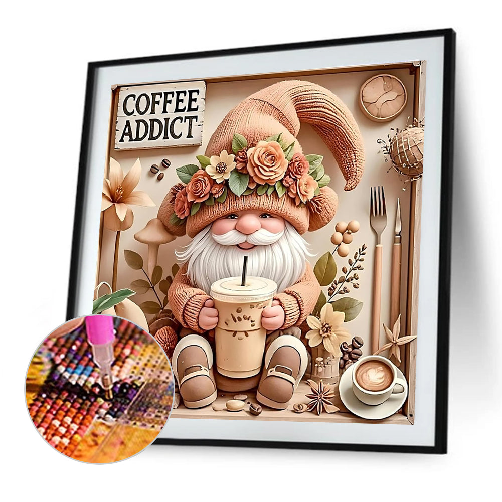 Coffee Bean Gnome - Full Round Drill Diamond Painting 40*40CM