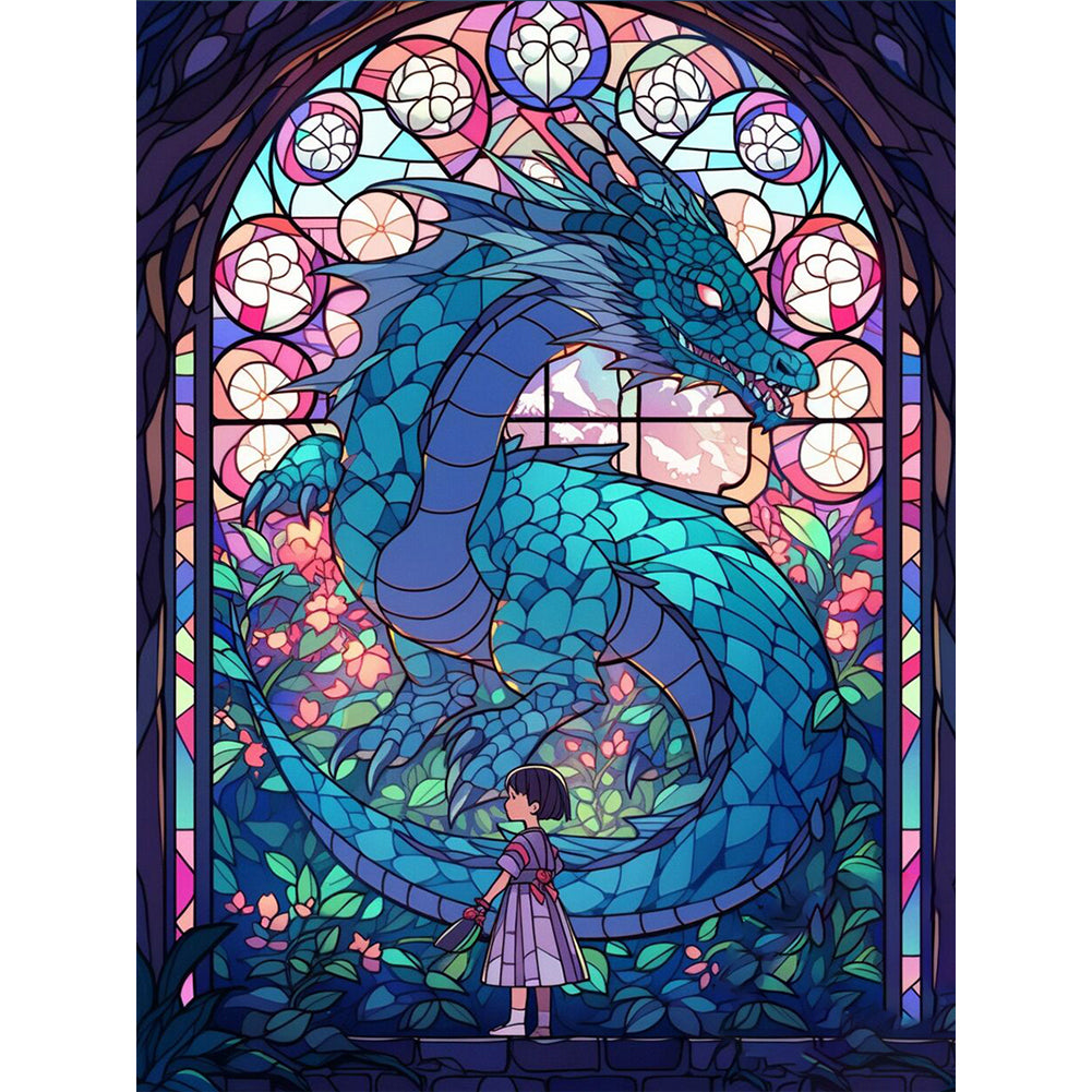Dragon And Girl - Full Round Drill Diamond Painting 30*40CM