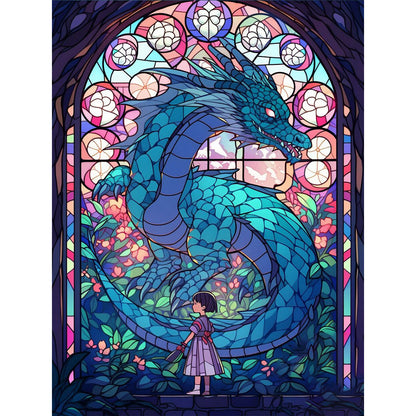 Dragon And Girl - Full Round Drill Diamond Painting 30*40CM