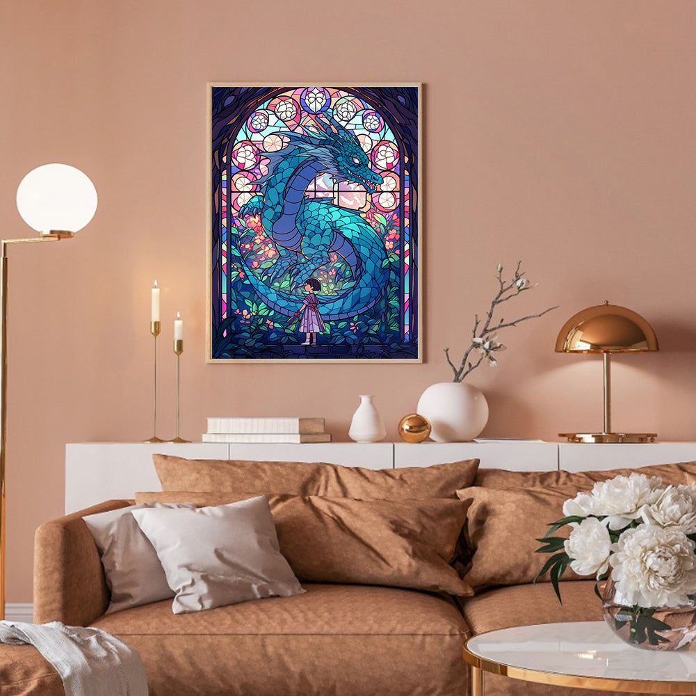 Dragon And Girl - Full Round Drill Diamond Painting 30*40CM