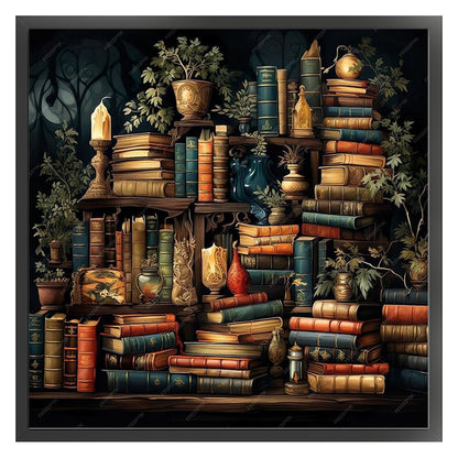 Pile Of Magic Books - 11CT Stamped Cross Stitch 50*50CM