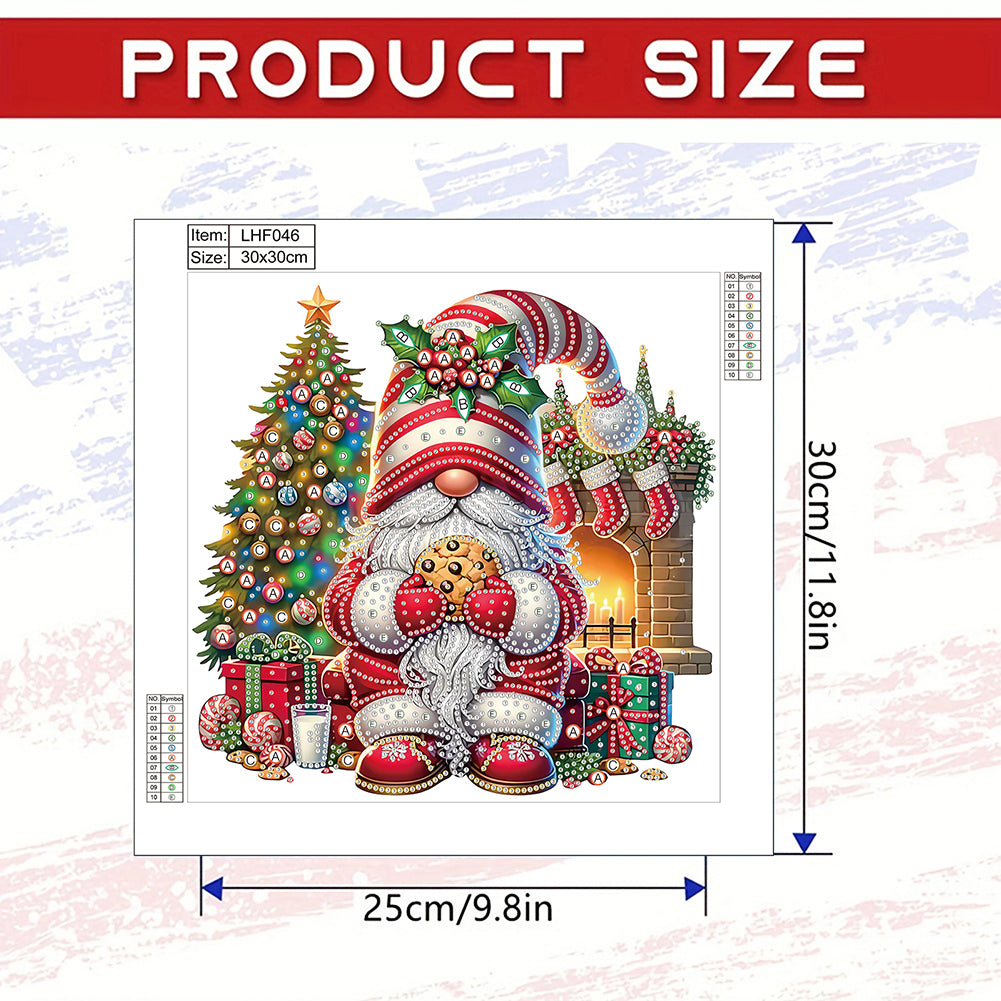 Christmas Gnome - Special Shaped Drill Diamond Painting 30*30CM