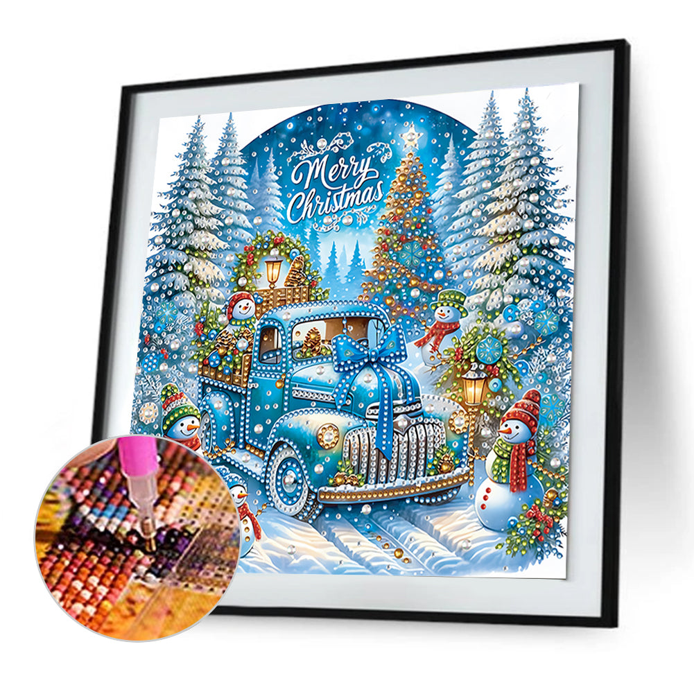 Christmas Car - Special Shaped Drill Diamond Painting 30*30CM