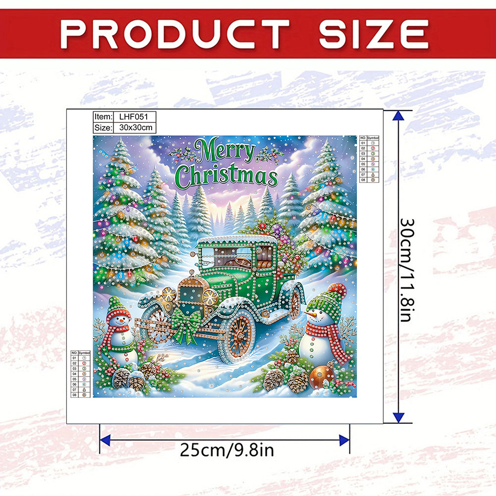 Christmas Car - Special Shaped Drill Diamond Painting 30*30CM