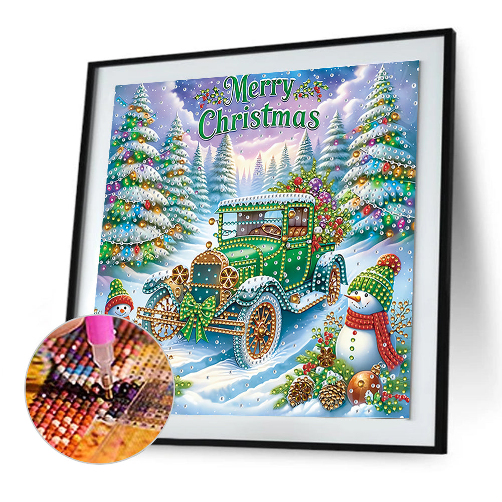 Christmas Car - Special Shaped Drill Diamond Painting 30*30CM