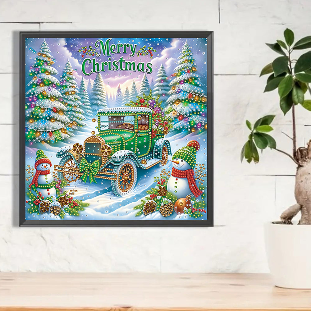 Christmas Car - Special Shaped Drill Diamond Painting 30*30CM