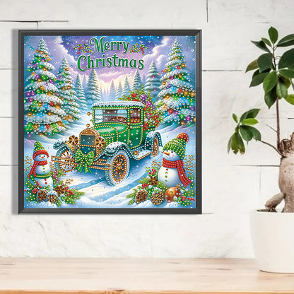 Christmas Car - Special Shaped Drill Diamond Painting 30*30CM