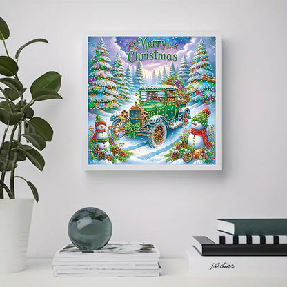 Christmas Car - Special Shaped Drill Diamond Painting 30*30CM
