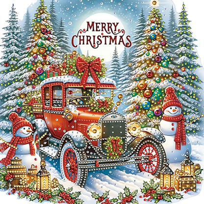 Christmas Car - Special Shaped Drill Diamond Painting 30*30CM