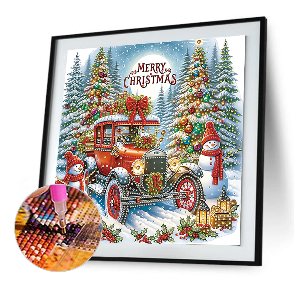 Christmas Car - Special Shaped Drill Diamond Painting 30*30CM