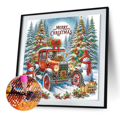 Christmas Car - Special Shaped Drill Diamond Painting 30*30CM