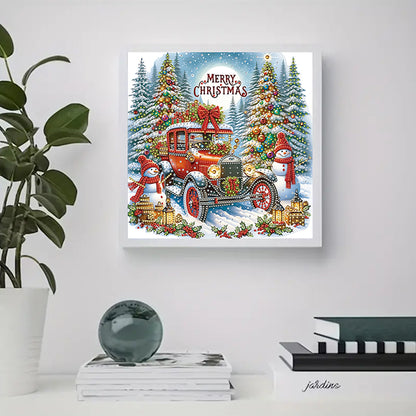 Christmas Car - Special Shaped Drill Diamond Painting 30*30CM