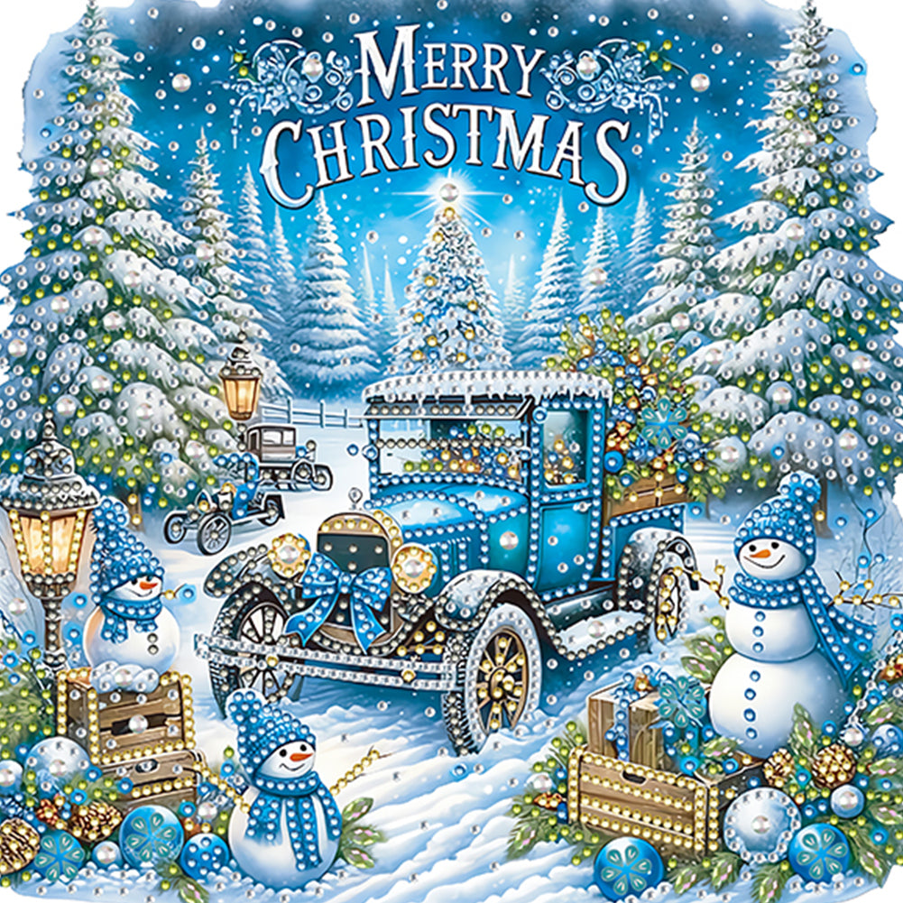 Christmas Car - Special Shaped Drill Diamond Painting 30*30CM