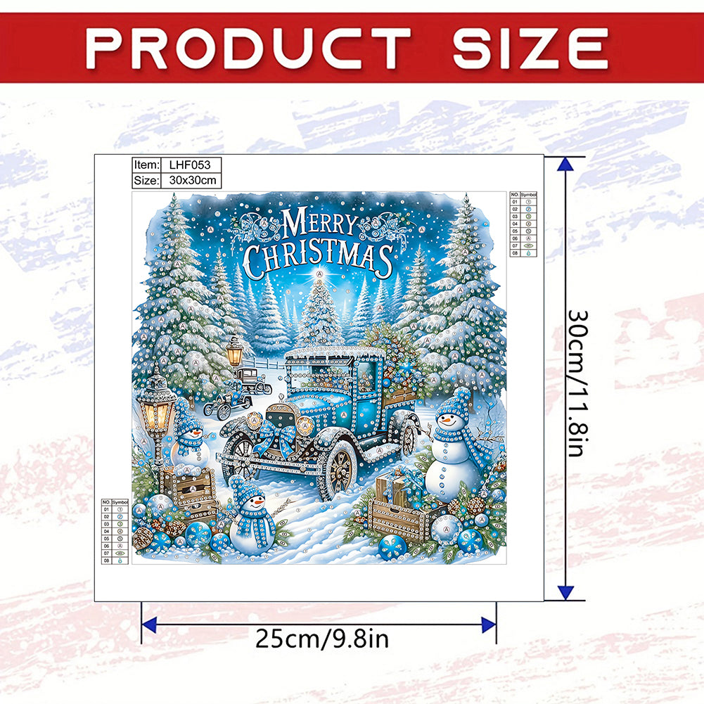 Christmas Car - Special Shaped Drill Diamond Painting 30*30CM