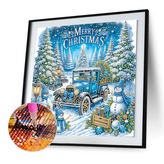 Christmas Car - Special Shaped Drill Diamond Painting 30*30CM