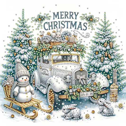 Christmas Car - Special Shaped Drill Diamond Painting 30*30CM