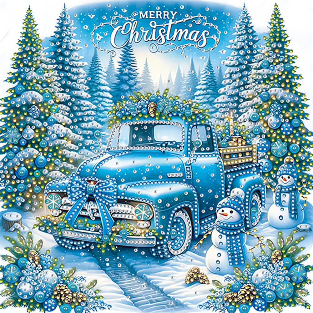 Christmas Car - Special Shaped Drill Diamond Painting 30*30CM