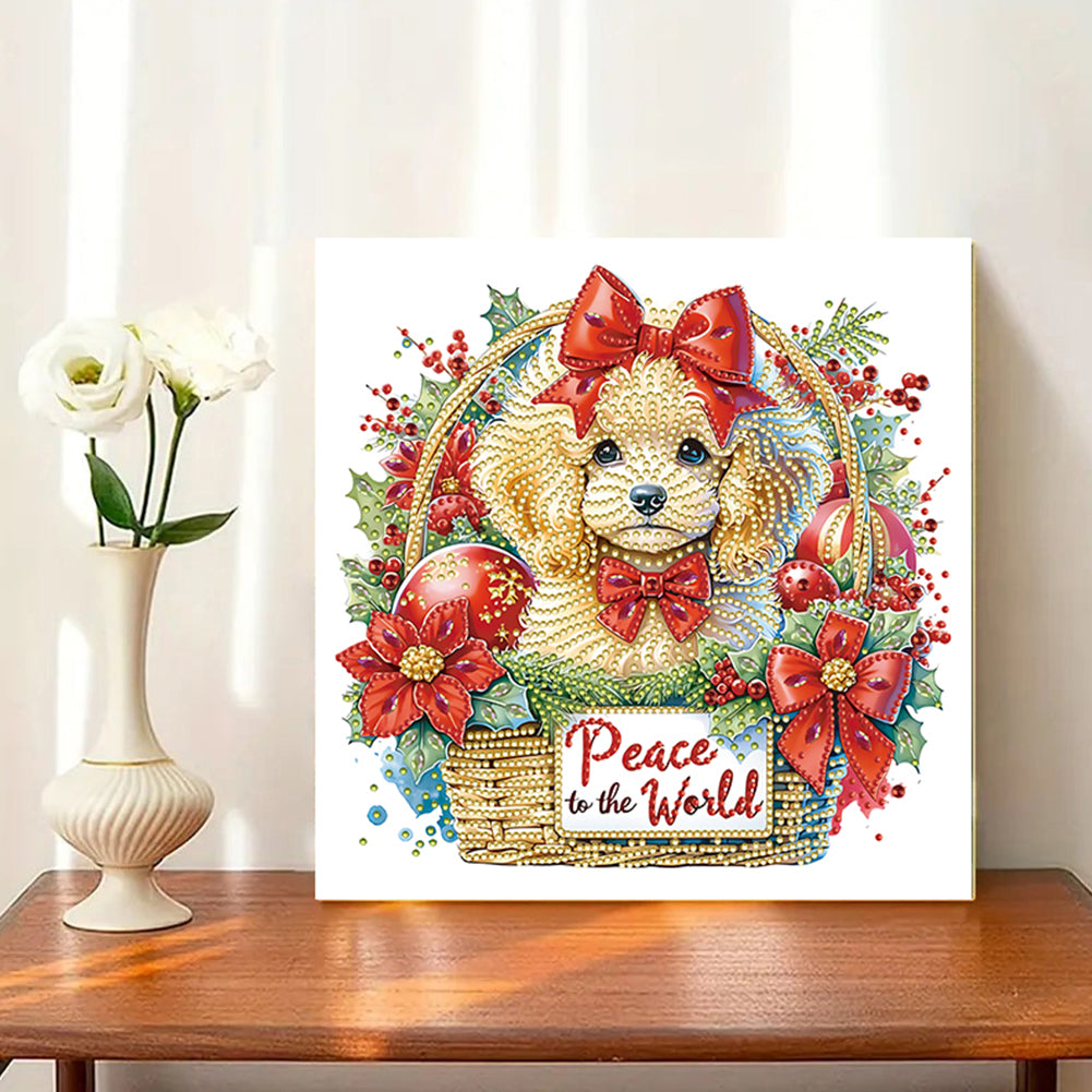 Christmas Teddy Dog - Special Shaped Drill Diamond Painting 30*30CM