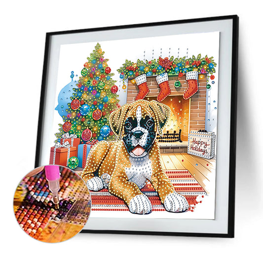 Christmas German Shepherd - Special Shaped Drill Diamond Painting 30*30CM