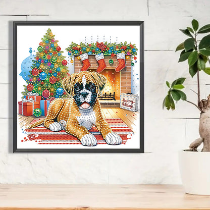 Christmas German Shepherd - Special Shaped Drill Diamond Painting 30*30CM