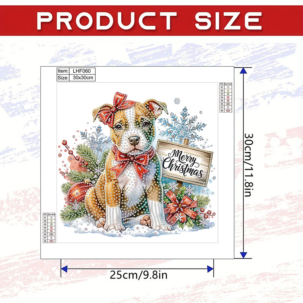 Christmas Dog - Special Shaped Drill Diamond Painting 30*30CM