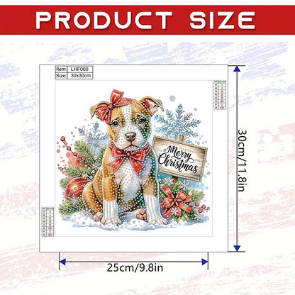 Christmas Dog - Special Shaped Drill Diamond Painting 30*30CM