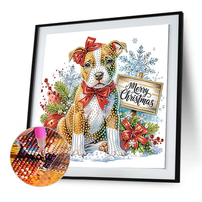 Christmas Dog - Special Shaped Drill Diamond Painting 30*30CM