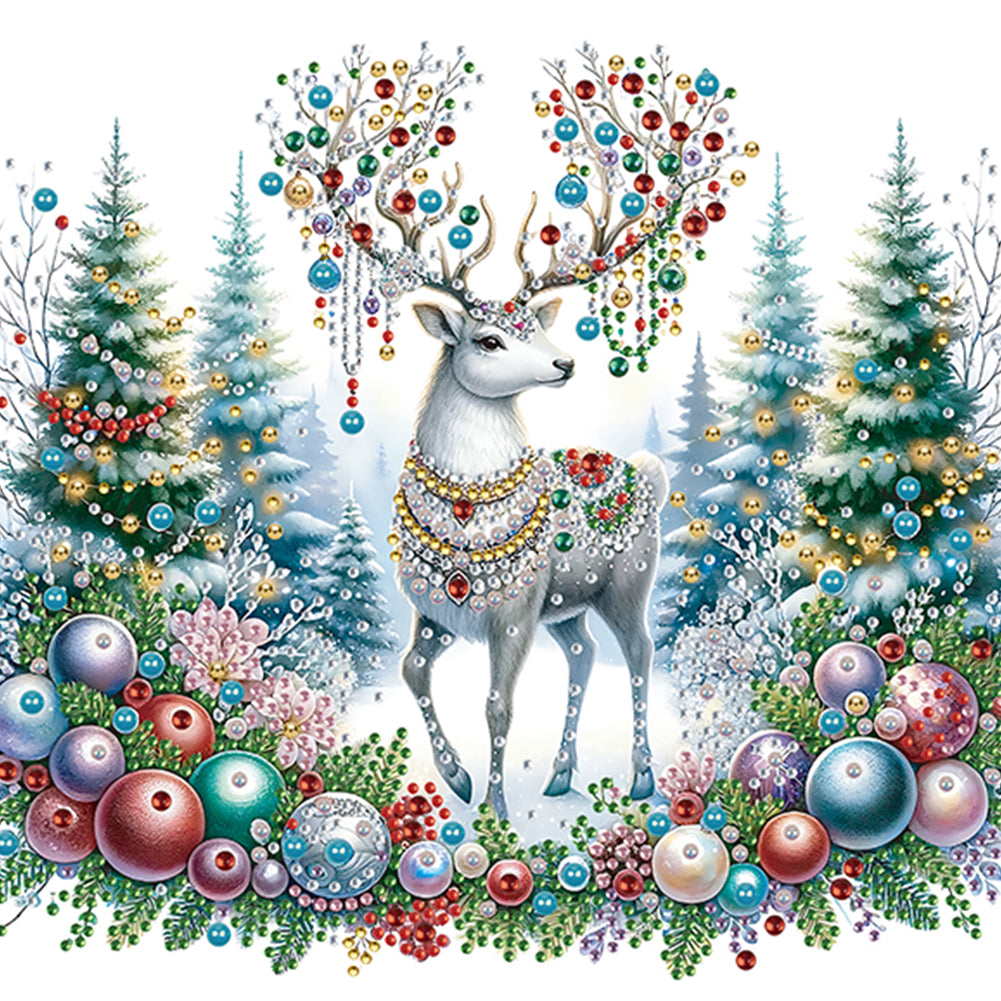 Christmas Elk - Special Shaped Drill Diamond Painting 30*30CM