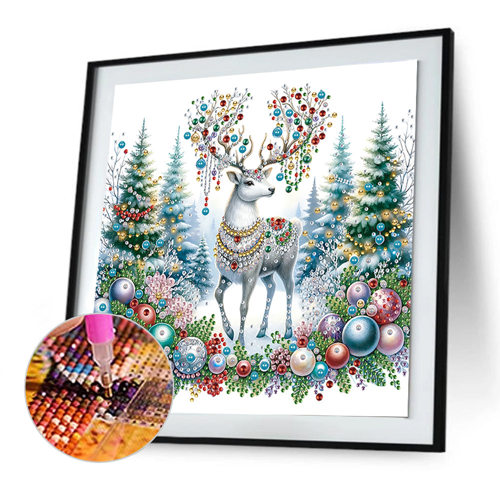 Christmas Elk - Special Shaped Drill Diamond Painting 30*30CM