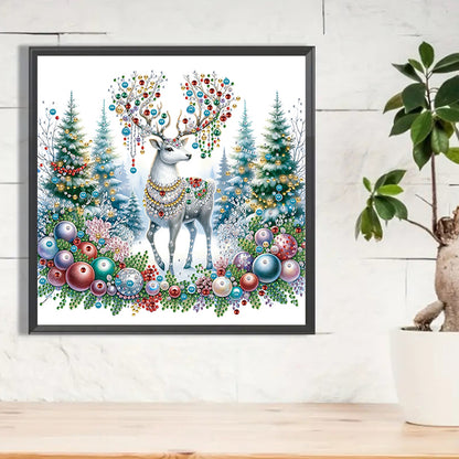 Christmas Elk - Special Shaped Drill Diamond Painting 30*30CM